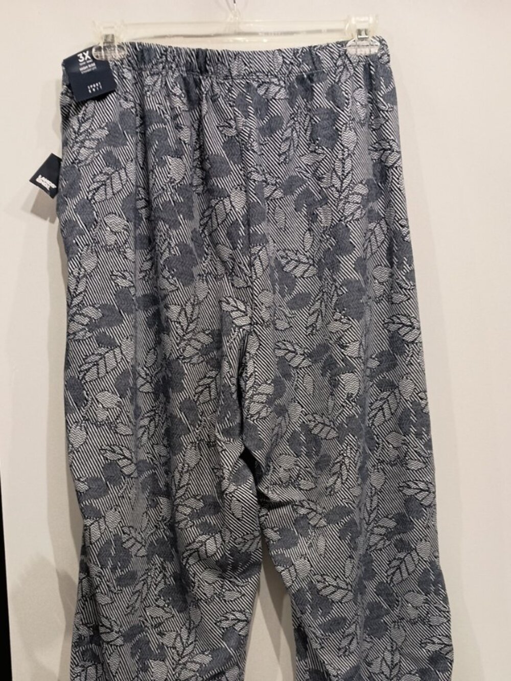 Lands End Pants Sport Knit High Rise Pull On Boho Lounge Floral Blue Size 3X